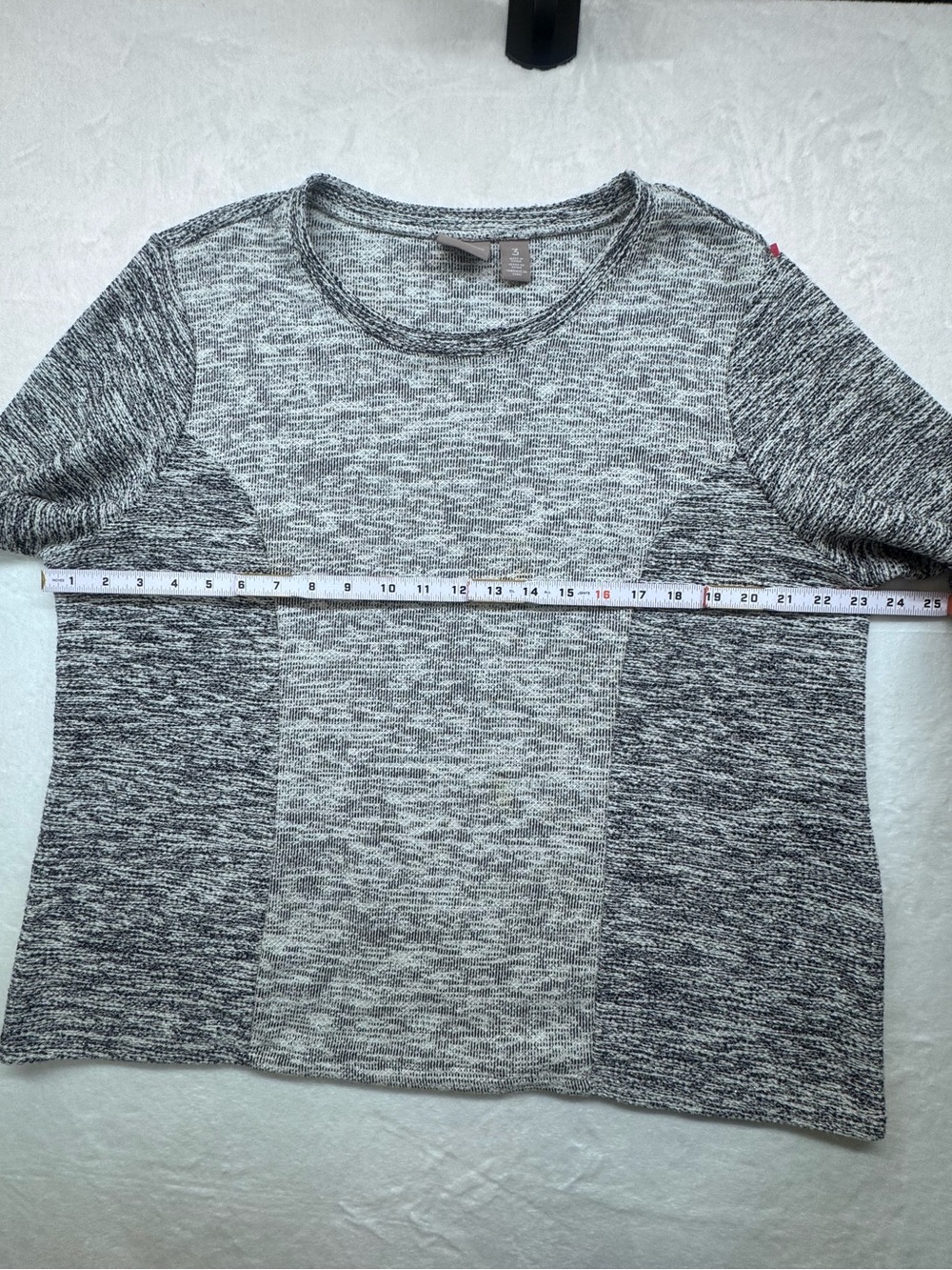 Chico’s Size 3 Gray Marled Knit Sweater Top 3/4 Sleeve Relaxed Fit - Picture 6 of 11